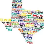 texas word cloud of different cities